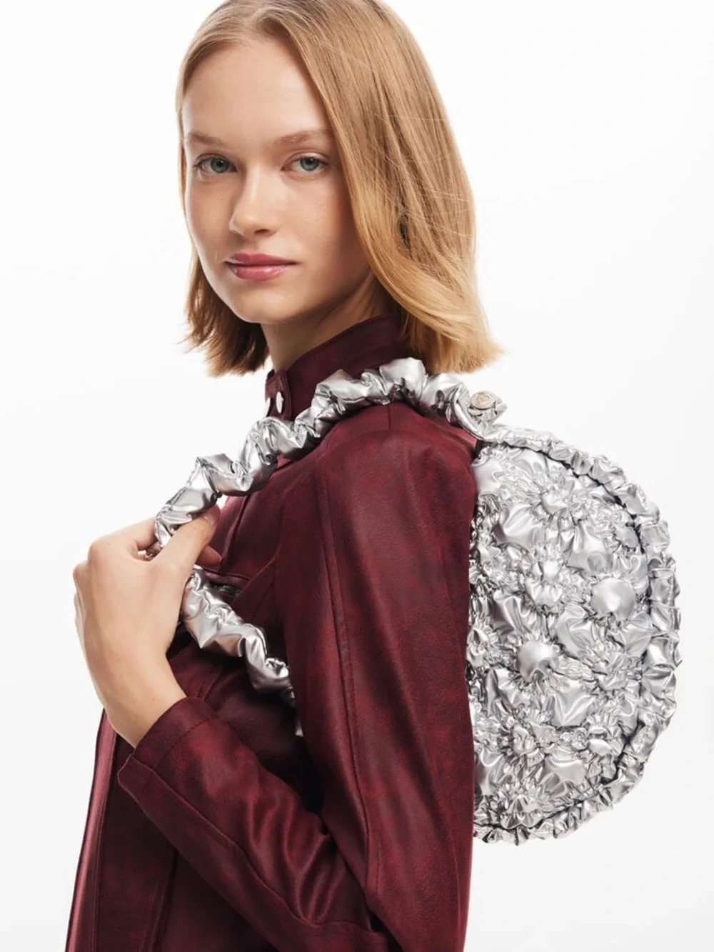 Desigual Metallic Silver Shoulder Bag